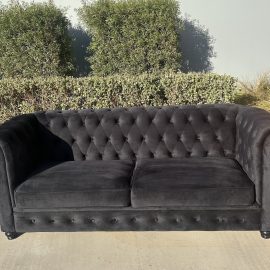 Black Velvet Chesterfield Couch