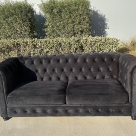 Black Velvet Chesterfield Couch