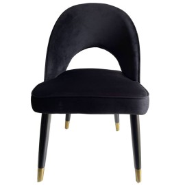 Velvet Tub Chair - Black
