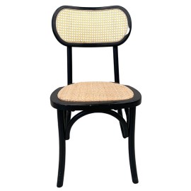 Black and Rattan Dining Chair