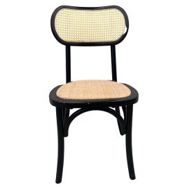 Black and Rattan Dining Chair