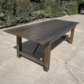 Dark Brown Farmhouse Trestle Table