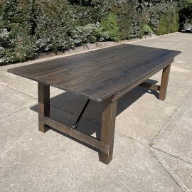 Dark Brown Farmhouse Trestle Table