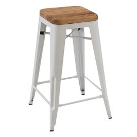 Timber Top White Tolix Stool