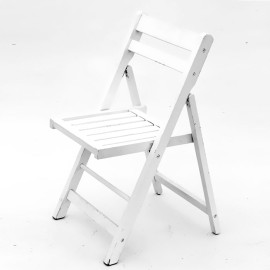 White Folding Timber chair