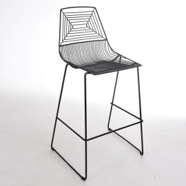 Black High back Wire Stool