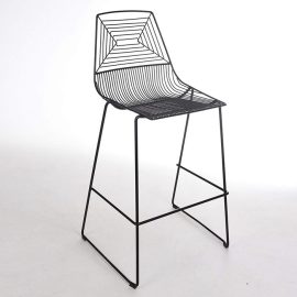 Black High back Wire Stool