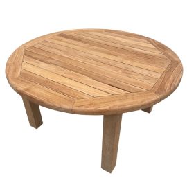 Round Timber Slatted Coffee Table