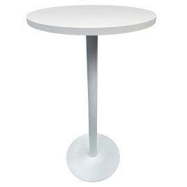White Round High Bar Table
